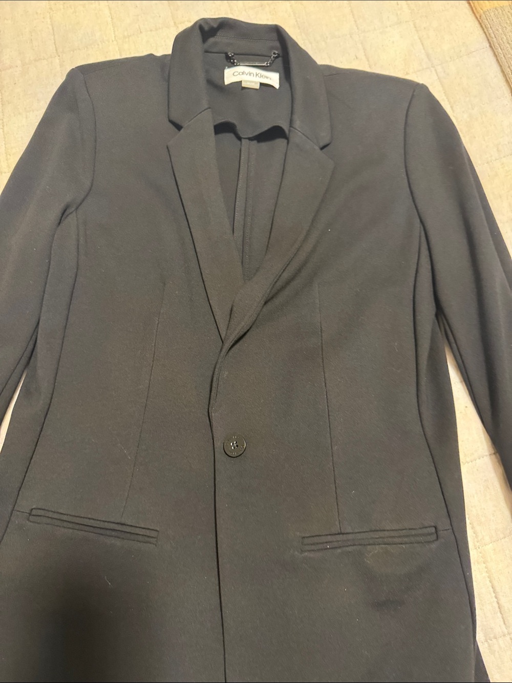 Calvin Klein Men's Black Single-Button Sport Coat